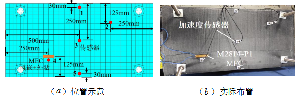 填充夾層板殼結構MFC和傳感器位置 填充夾層板殼結構MFC和傳感器位置